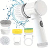 5 in 1 Powerful Electric Cleaning Brush Spin Scrubber Brush Deep Cleaning with 5 Replaceable Heads For Bathroom Kitchen